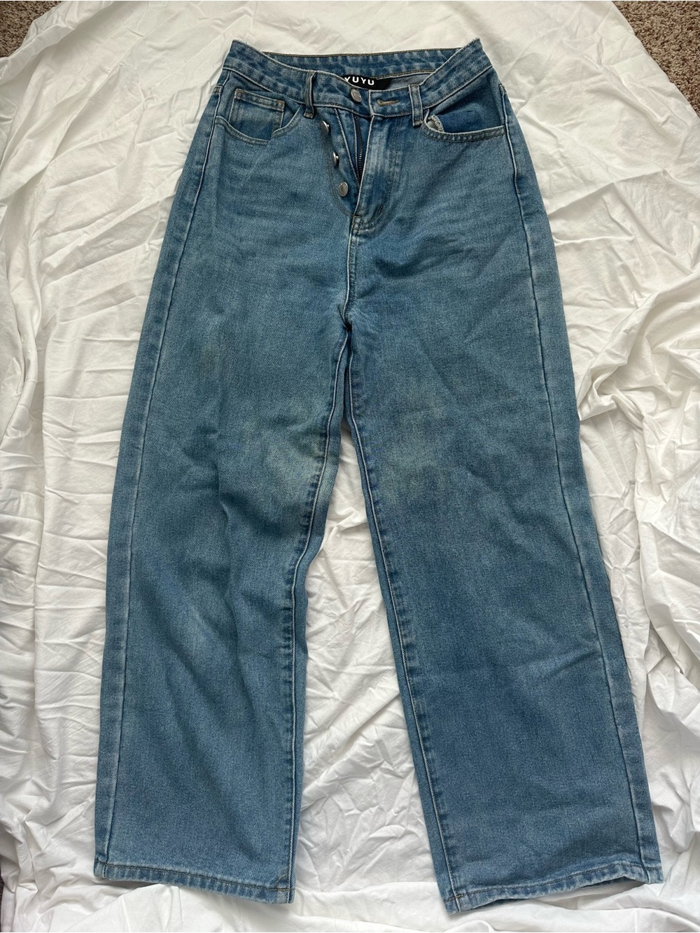 YUYU ACTIVE High-Waist Straight Leg Jeans - Blue Size 25-26 or S US/ M Asia